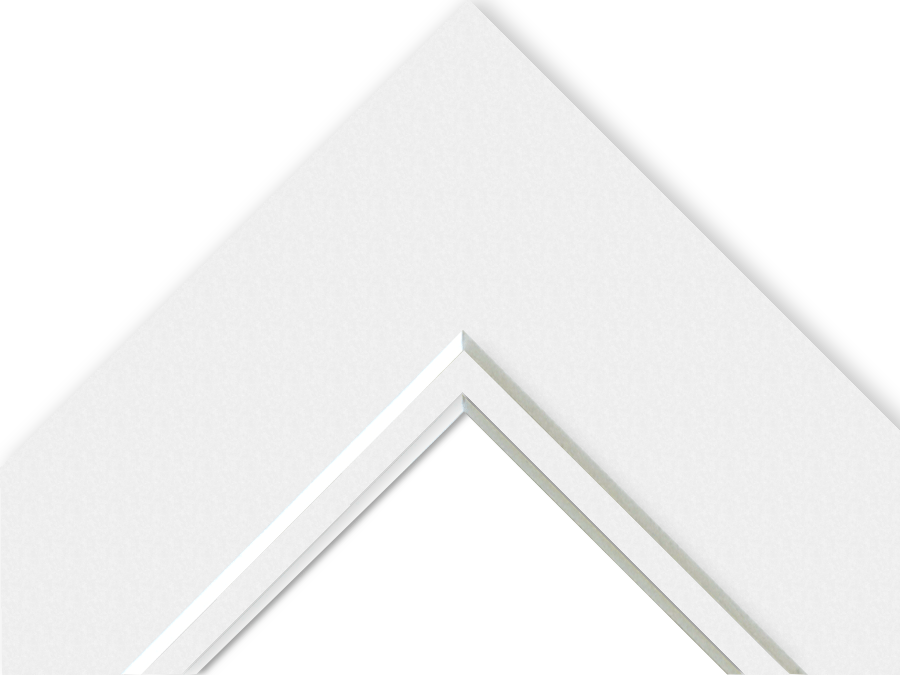 White Core Double Mounts - Frame Size 14" x 11" Image Size A4 - Pack of 8